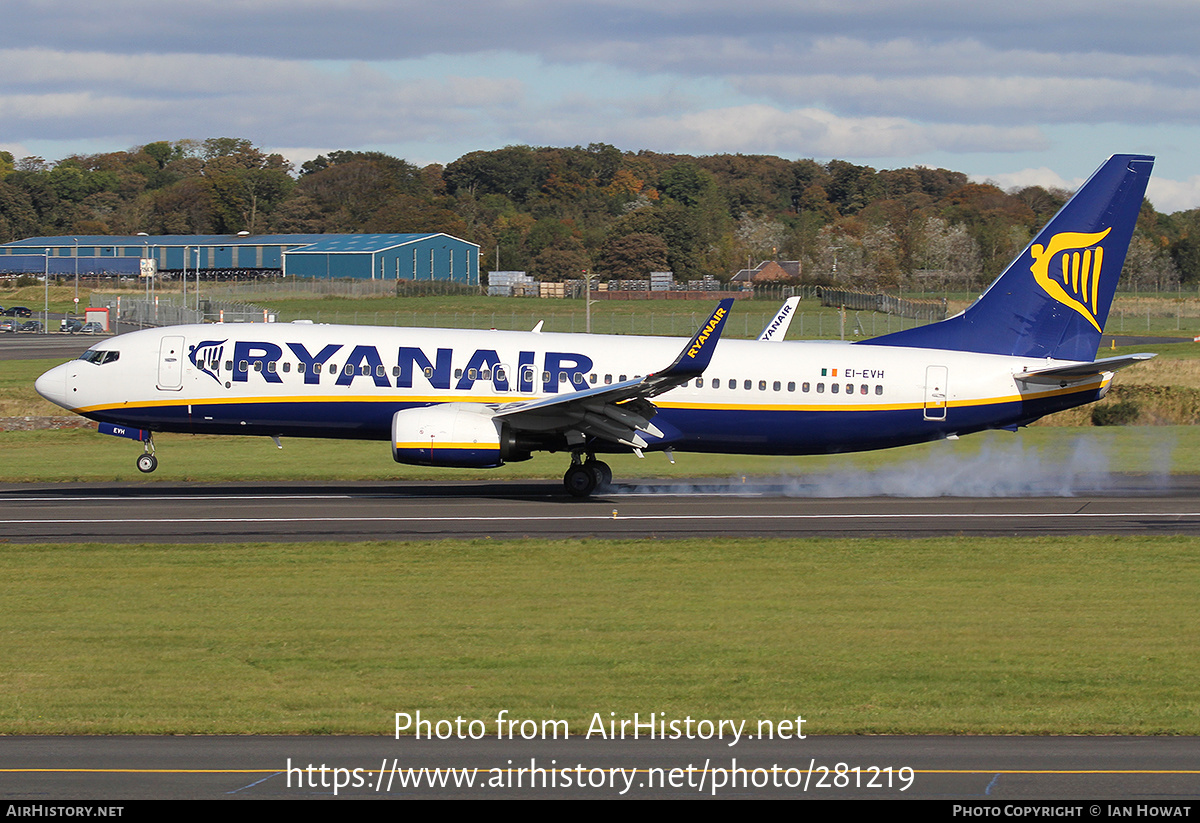 Aircraft Photo of EI-EVH | Boeing 737-8AS | Ryanair | AirHistory.net #281219