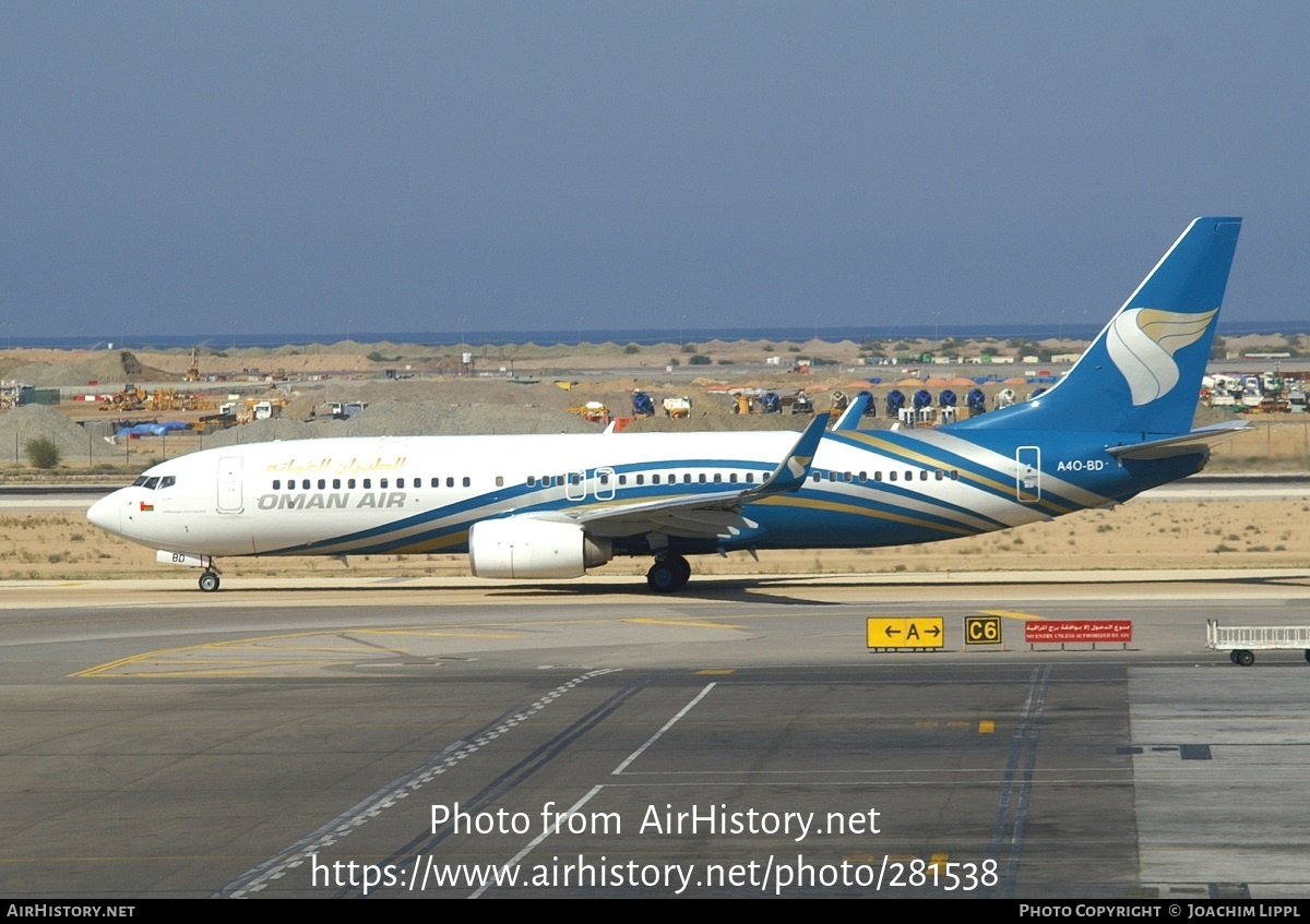 Aircraft Photo of A4O-BD | Boeing 737-81M | Oman Air | AirHistory.net ...