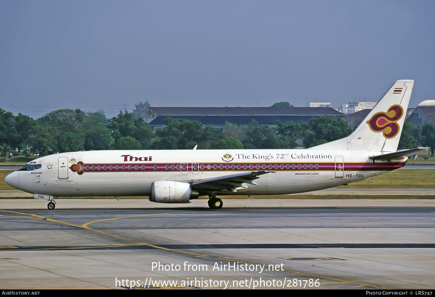 Aircraft Photo of HS-TDL | Boeing 737-4D7 | Thai Airways International | AirHistory.net #281786