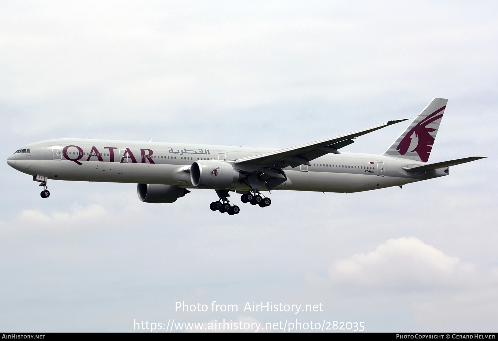 Aircraft Photo of A7-BAT | Boeing 777-3DZ/ER | Qatar Airways | AirHistory.net #282035