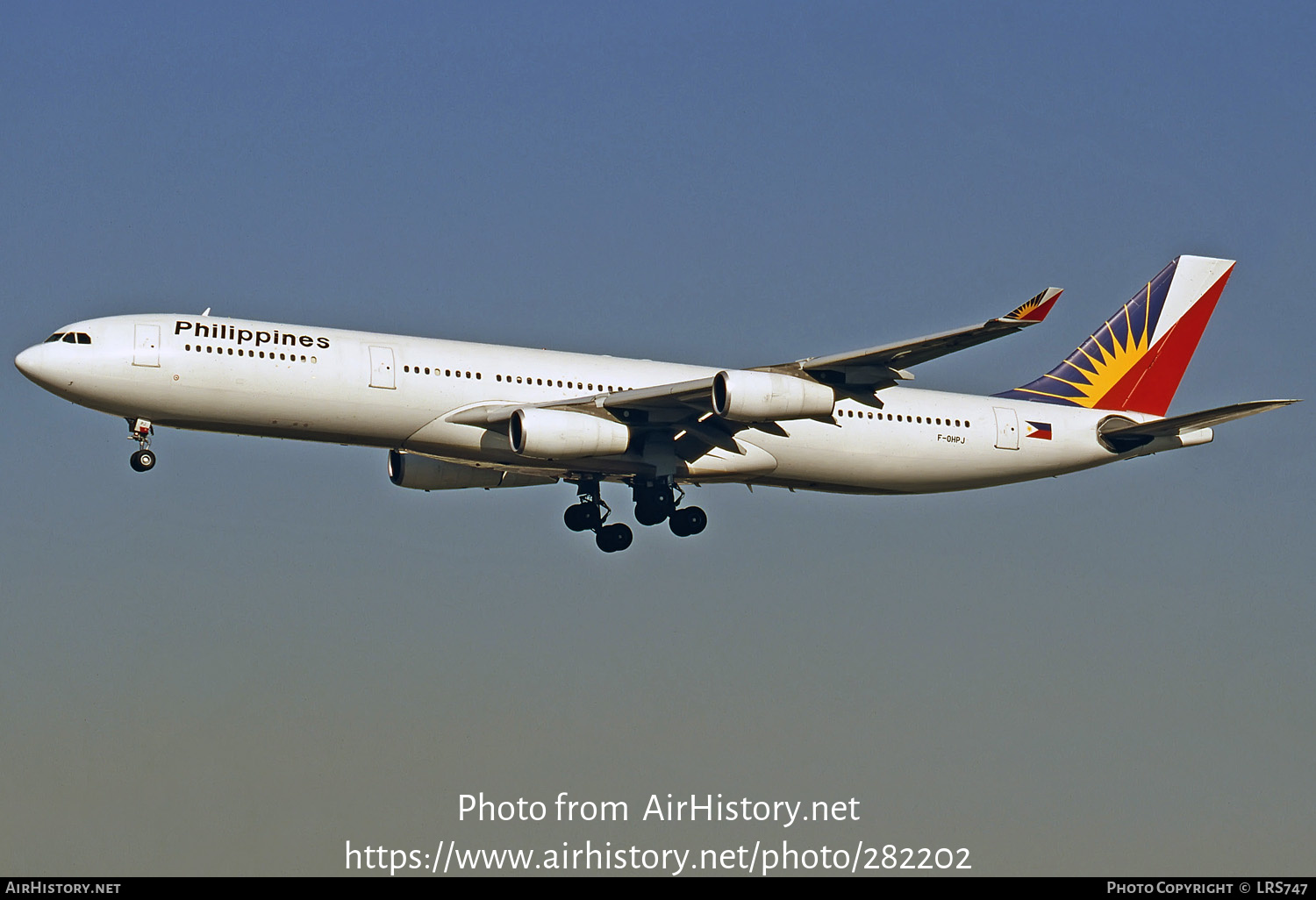 Aircraft Photo of F-OHPJ | Airbus A340-313X | Philippine Airlines | AirHistory.net #282202