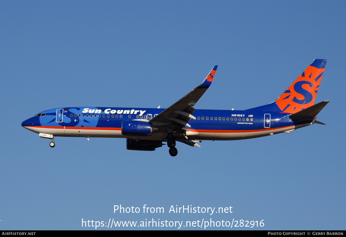 Aircraft Photo of N818SY | Boeing 737-8BK | Sun Country Airlines | AirHistory.net #282916