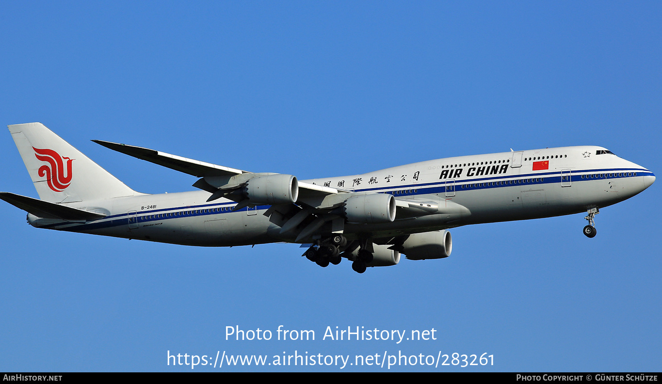 Aircraft Photo of B-2481 | Boeing 747-89L | Air China | AirHistory.net #283261