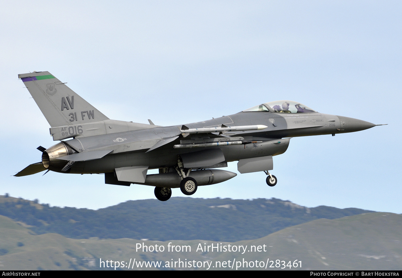 Aircraft Photo of 89-2016 / AF89-016 | General Dynamics F-16CM Fighting Falcon | USA - Air Force | AirHistory.net #283461