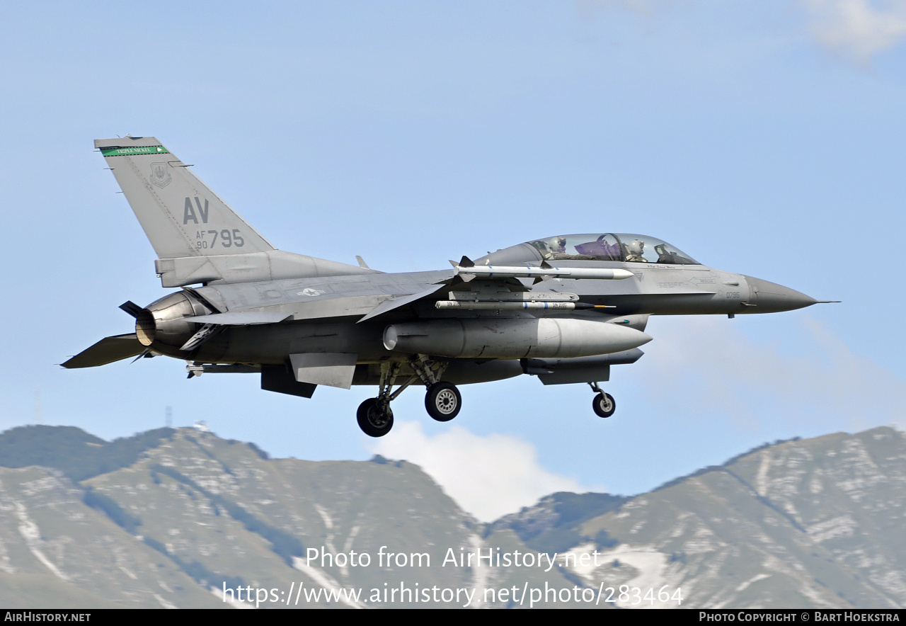 Aircraft Photo of 90-0795 / AF90-795 | General Dynamics F-16DM Fighting Falcon | USA - Air Force | AirHistory.net #283464