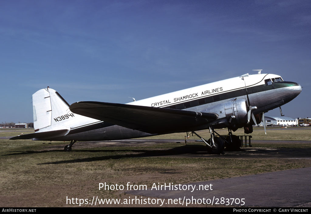 Aircraft Photo of N38941 | Douglas DC-3-455 | Crystal Shamrock Airlines | AirHistory.net #283705