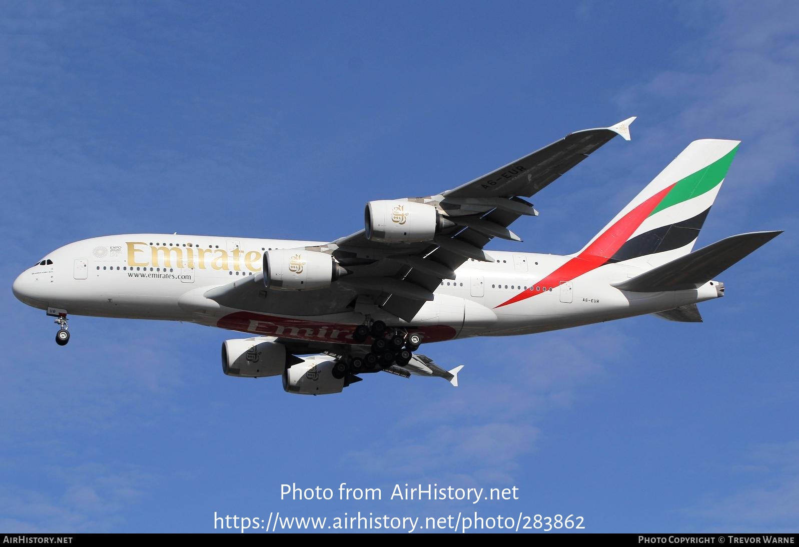 Aircraft Photo of A6-EUR | Airbus A380-842 | Emirates | AirHistory.net #283862