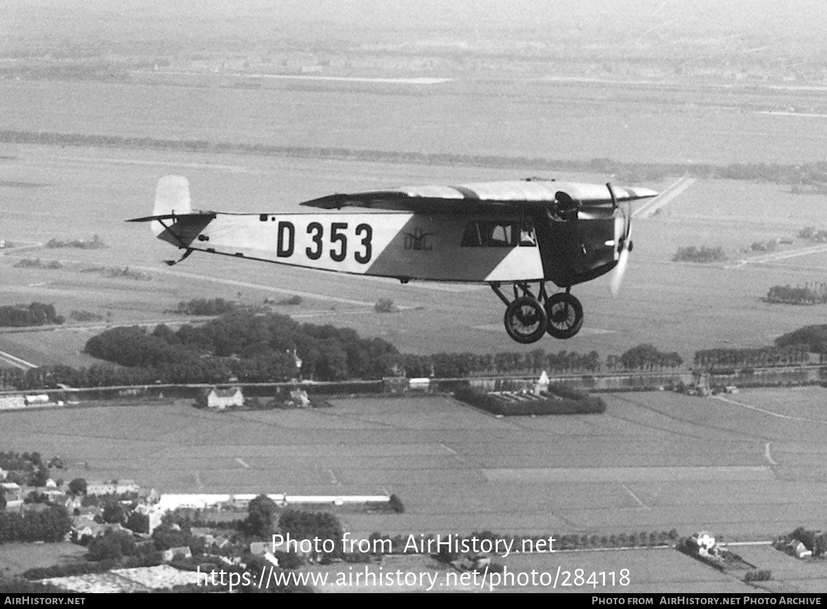 Aircraft Photo of D-353 | Fokker-Grulich F.III | Danish Air Lines - Det Danske Luftfartselskab - DDL | AirHistory.net #284118