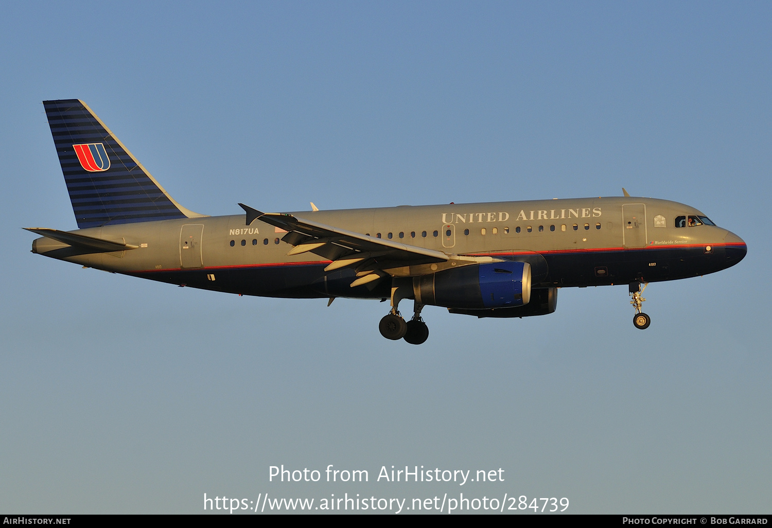 Aircraft Photo of N817UA | Airbus A319-131 | United Airlines | AirHistory.net #284739