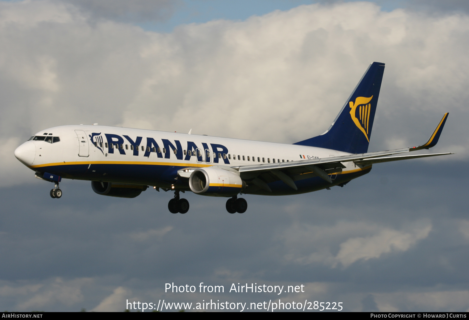 Aircraft Photo of EI-DAN | Boeing 737-8AS | Ryanair | AirHistory.net #285225