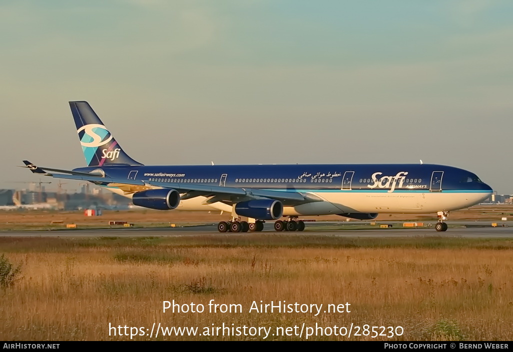 Aircraft Photo of YA-TTB | Airbus A340-311 | Safi Airways | AirHistory.net #285230