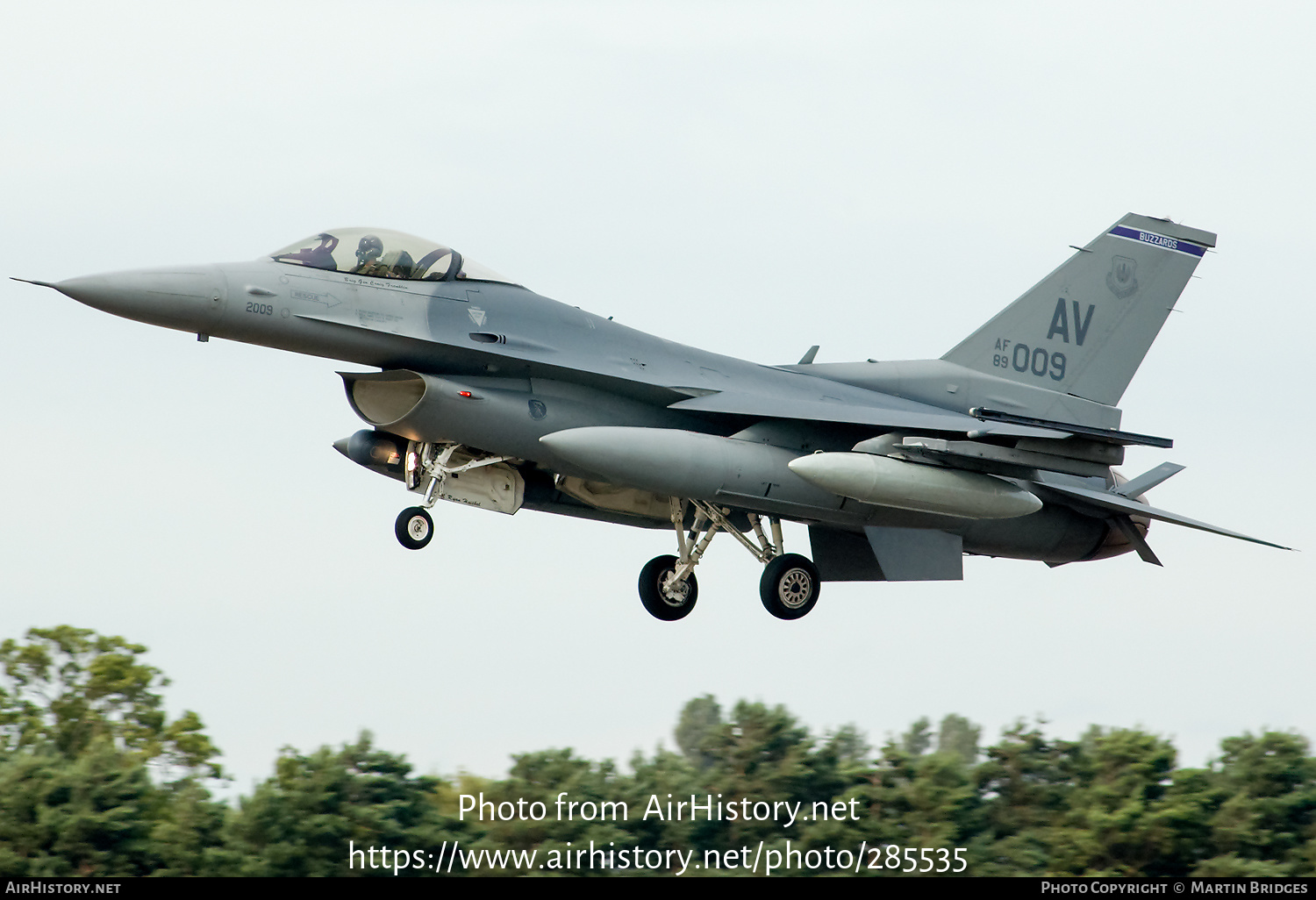 Aircraft Photo of 89-2009 / AF89-009 | General Dynamics F-16CG Fighting Falcon | USA - Air Force | AirHistory.net #285535