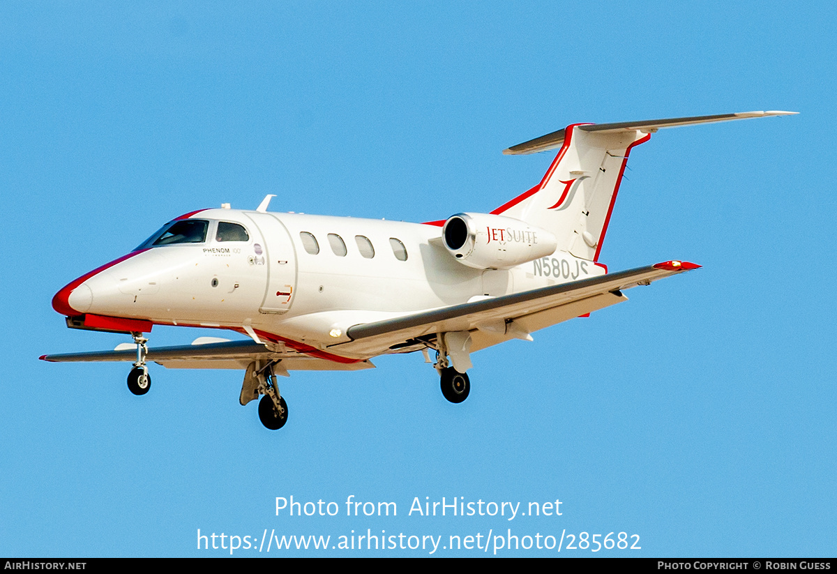 Aircraft Photo of N580JS | Embraer EMB-500 Phenom 100 | JetSuite | AirHistory.net #285682