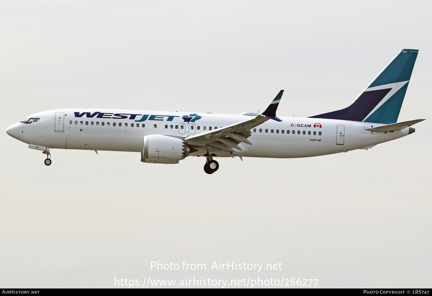 Aircraft Photo of C-GCAM | Boeing 737-8 Max 8 | WestJet | AirHistory.net #286277