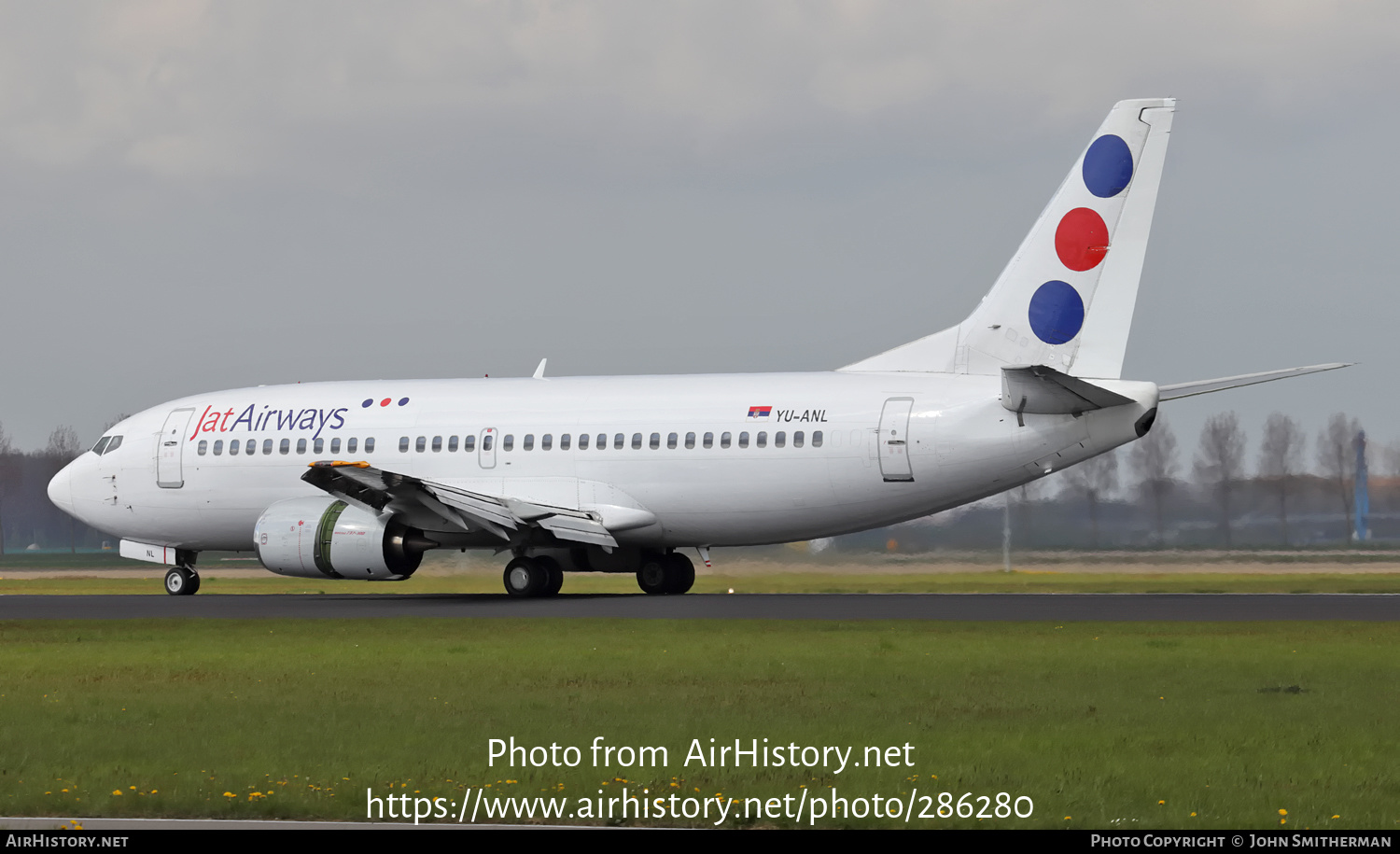 Aircraft Photo of YU-ANL | Boeing 737-3H9 | Jat Airways | AirHistory.net #286280