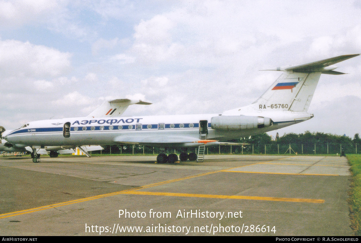 Aircraft Photo of RA-65760 | Tupolev Tu-134AK | Aeroflot | AirHistory.net #286614