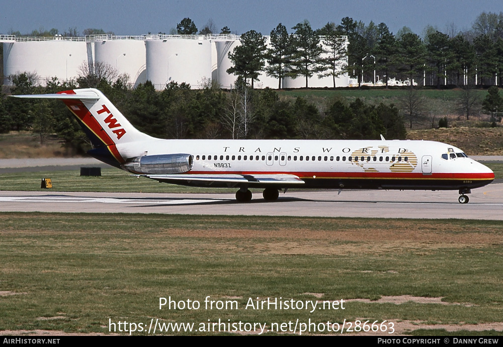 Aircraft Photo of N983Z | McDonnell Douglas DC-9-31 | Trans World Airlines - TWA | AirHistory.net #286663