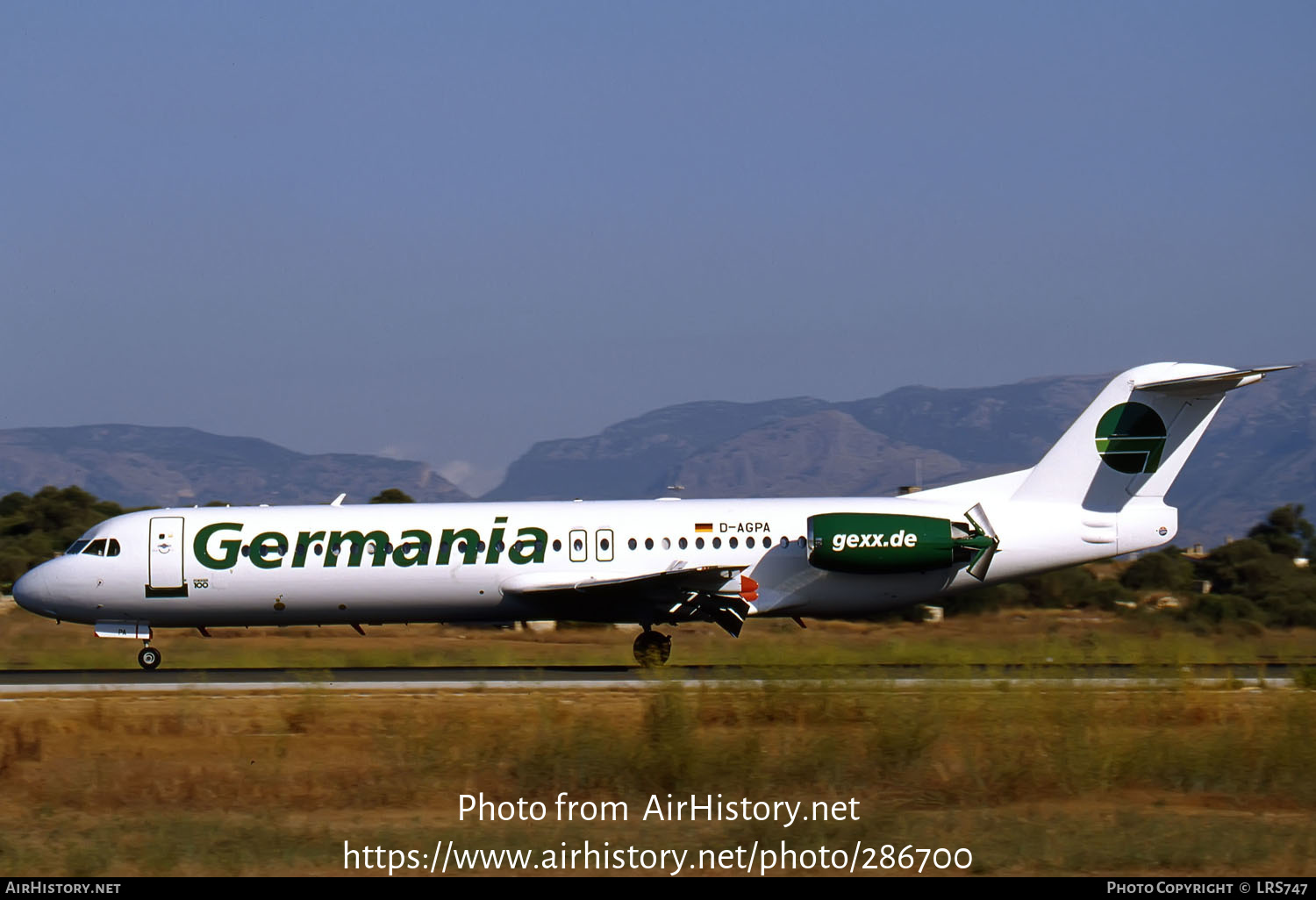 Aircraft Photo of D-AGPA | Fokker 100 (F28-0100) | Germania | AirHistory.net #286700