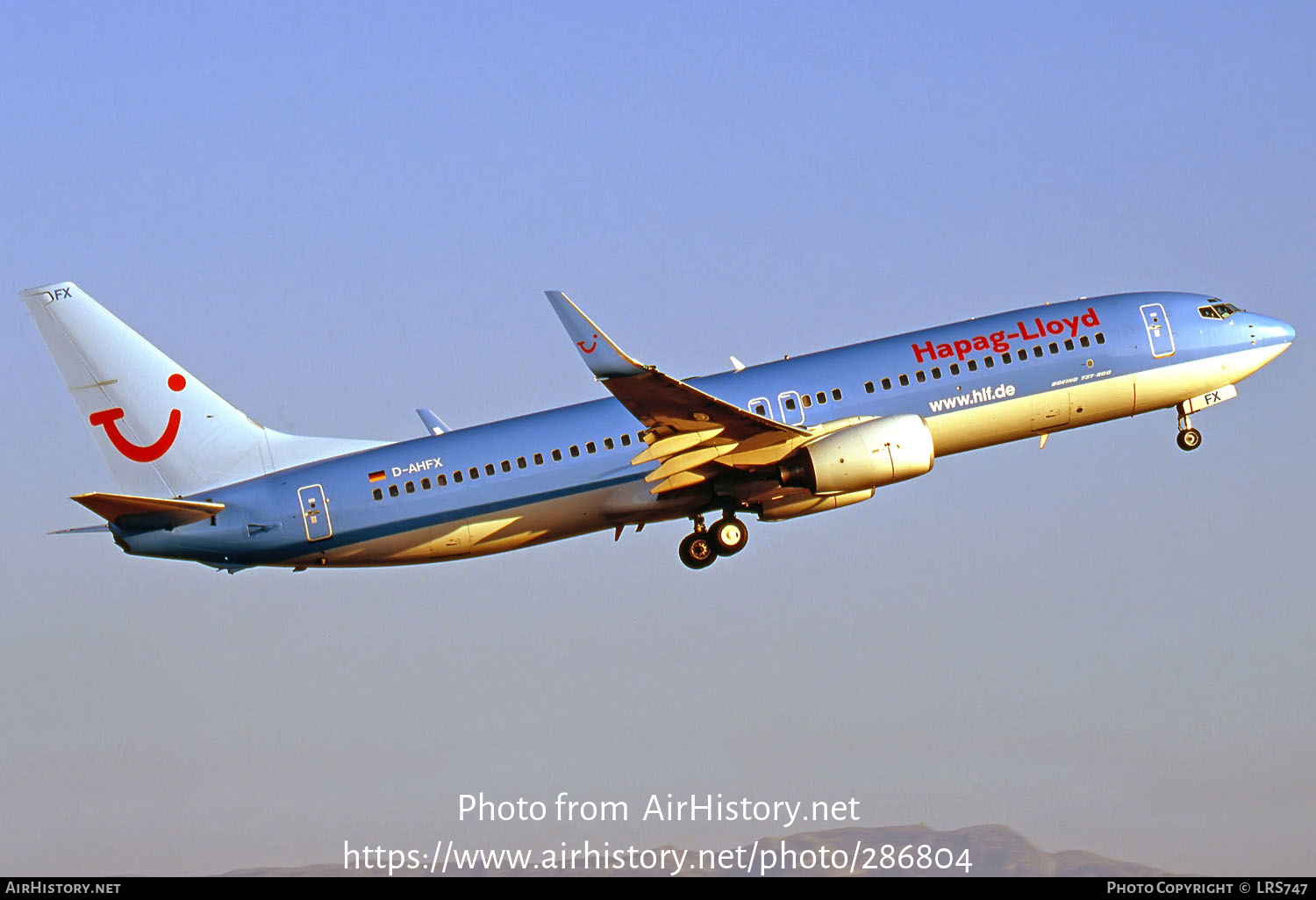 Aircraft Photo of D-AHFX | Boeing 737-8K5 | Hapag-Lloyd | AirHistory.net #286804