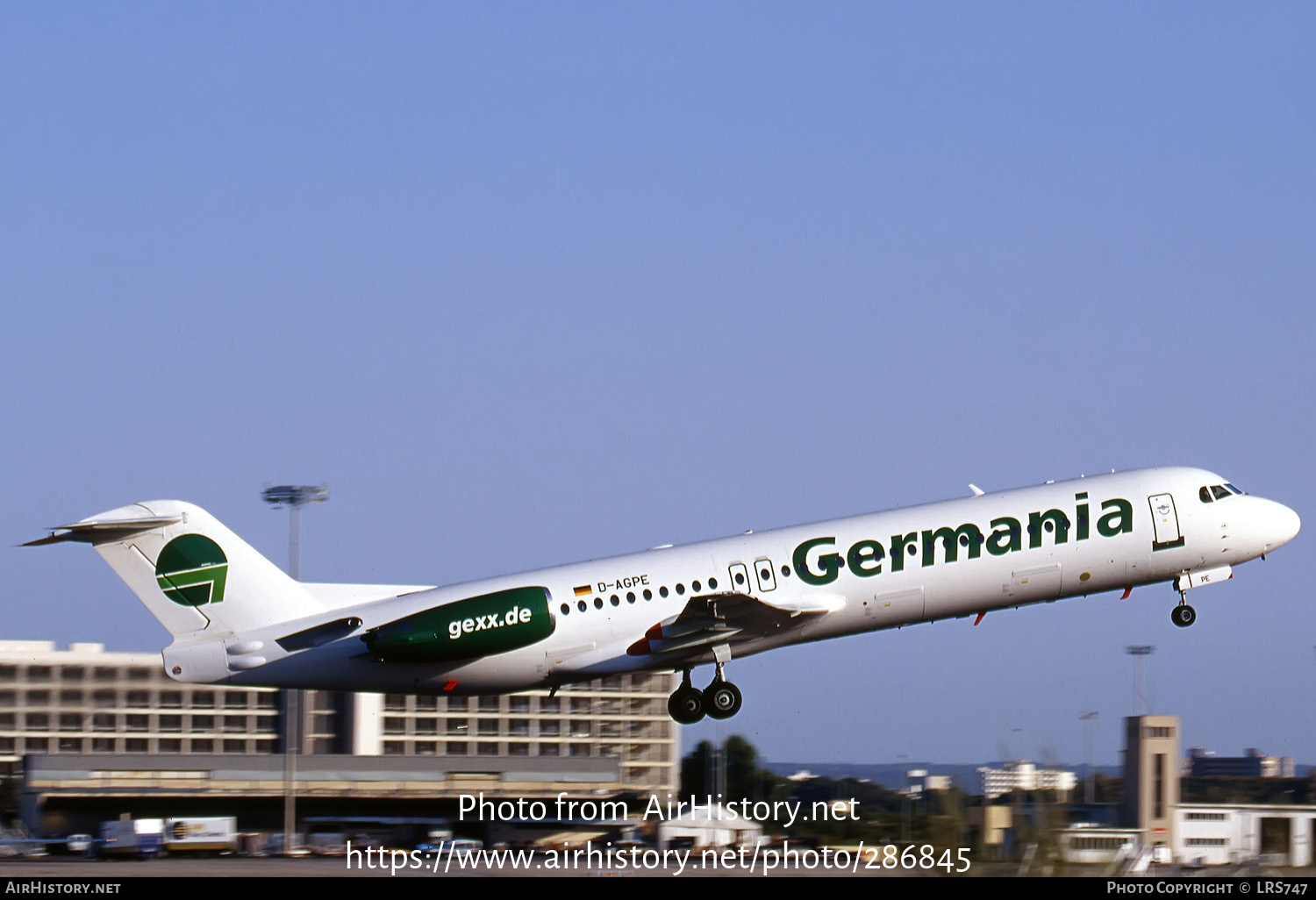 Aircraft Photo of D-AGPE | Fokker 100 (F28-0100) | Germania | AirHistory.net #286845