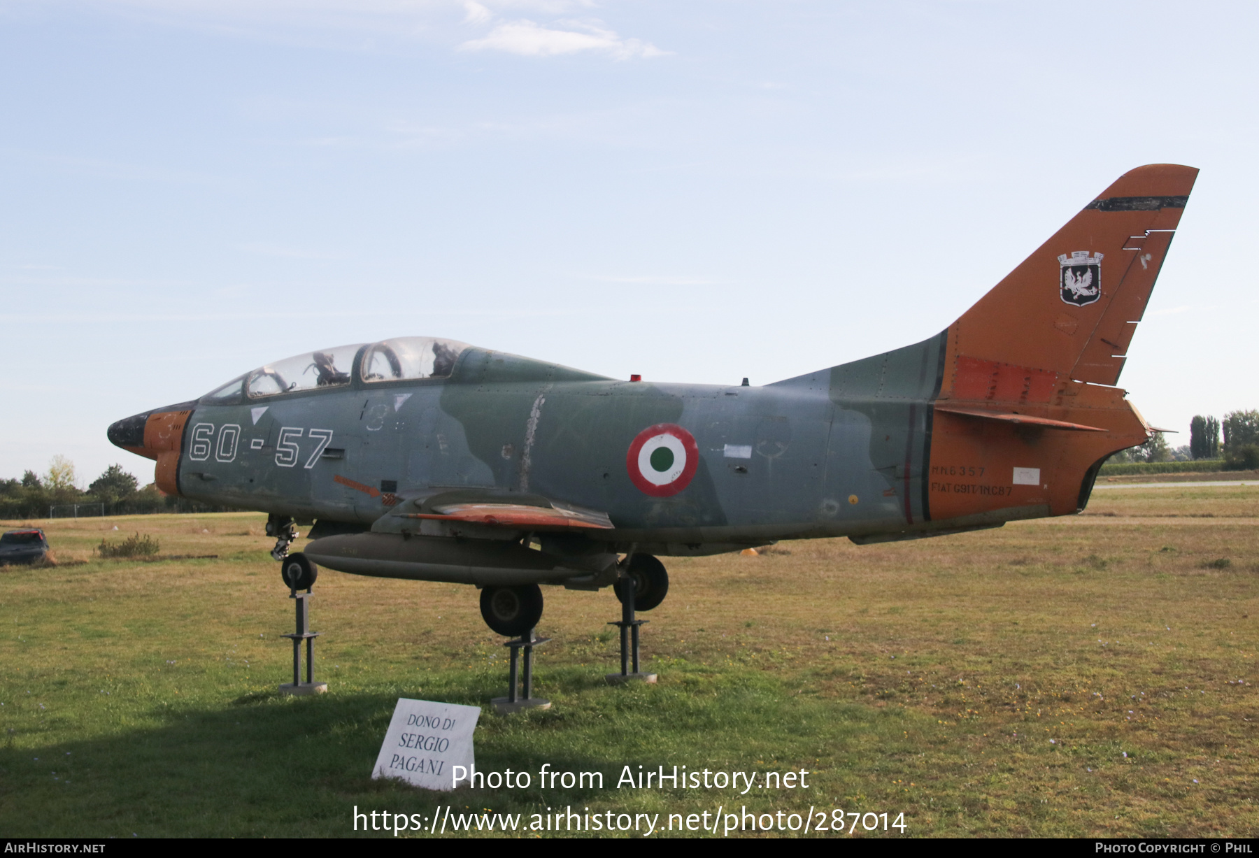 Aircraft Photo of MM6357 | Fiat G-91T/1 | Italy - Air Force | AirHistory.net #287014