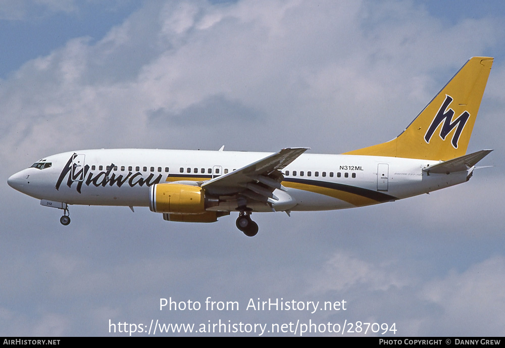 Aircraft Photo of N312ML | Boeing 737-76N | Midway Airlines | AirHistory.net #287094