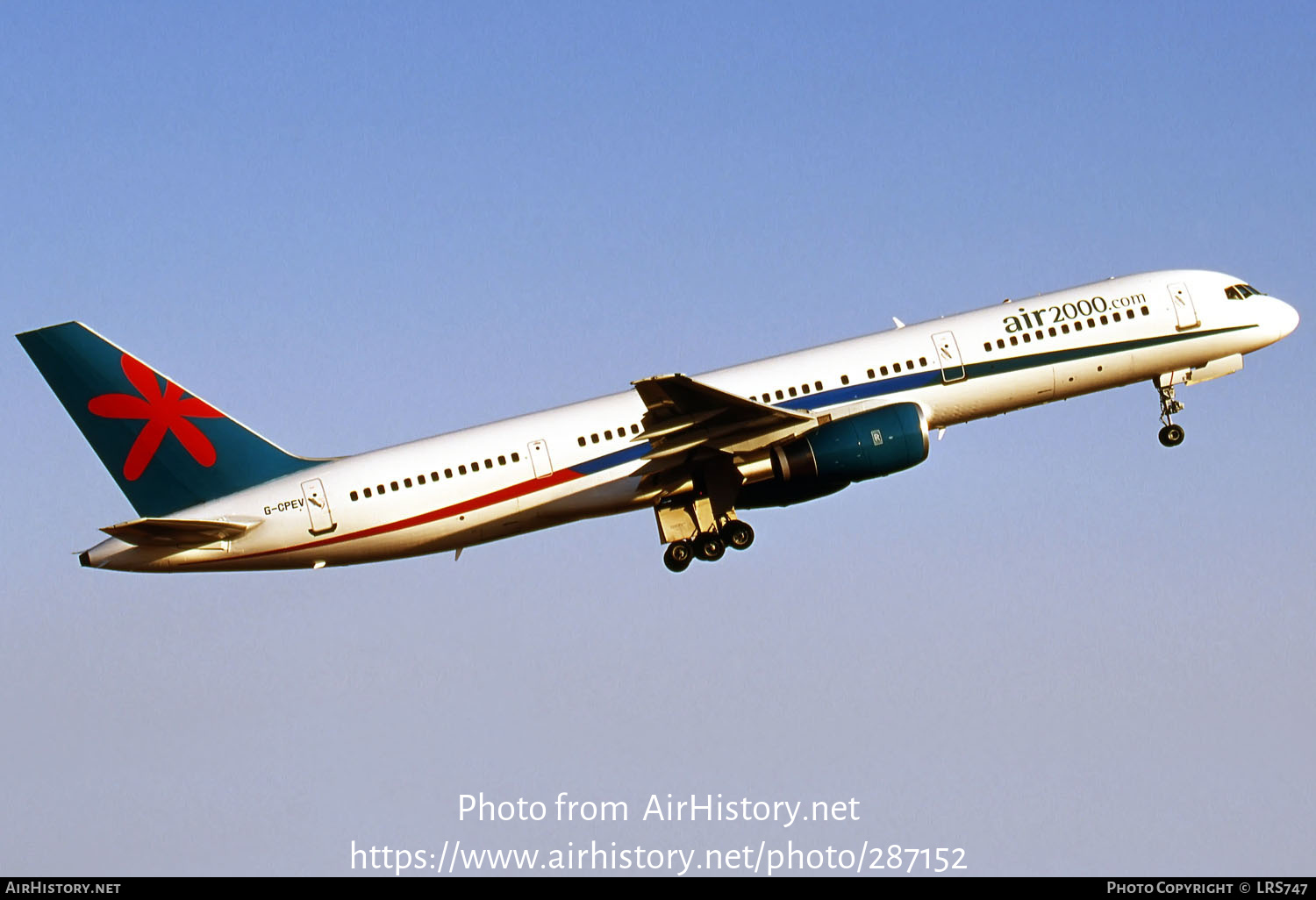 Aircraft Photo of G-CPEV | Boeing 757-236 | Air 2000 | AirHistory.net #287152