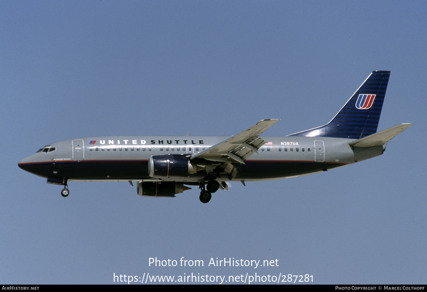 Aircraft Photo of N387UA | Boeing 737-322 | United Shuttle | AirHistory.net #287281