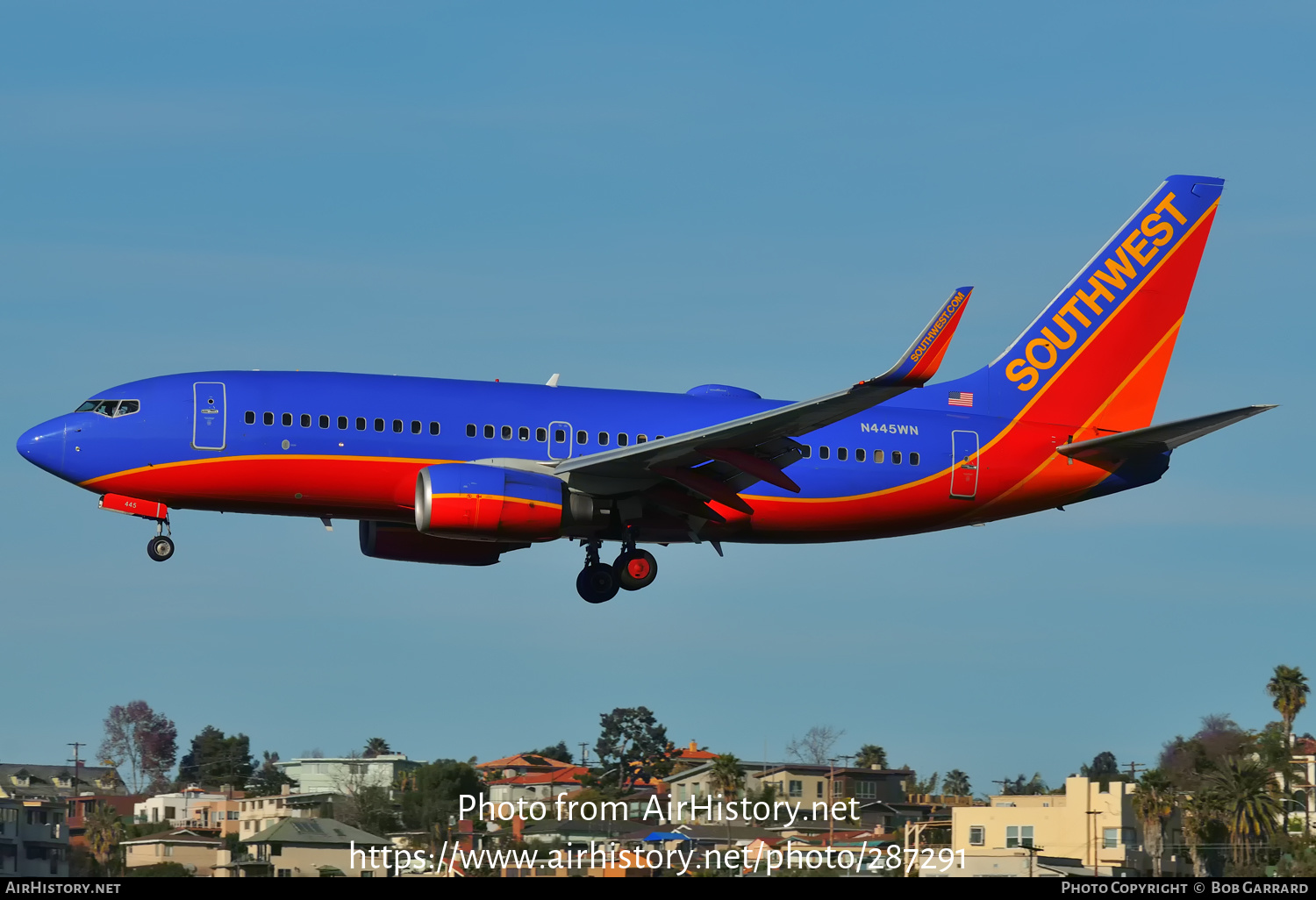 Aircraft Photo of N445WN | Boeing 737-7H4 | Southwest Airlines | AirHistory.net #287291