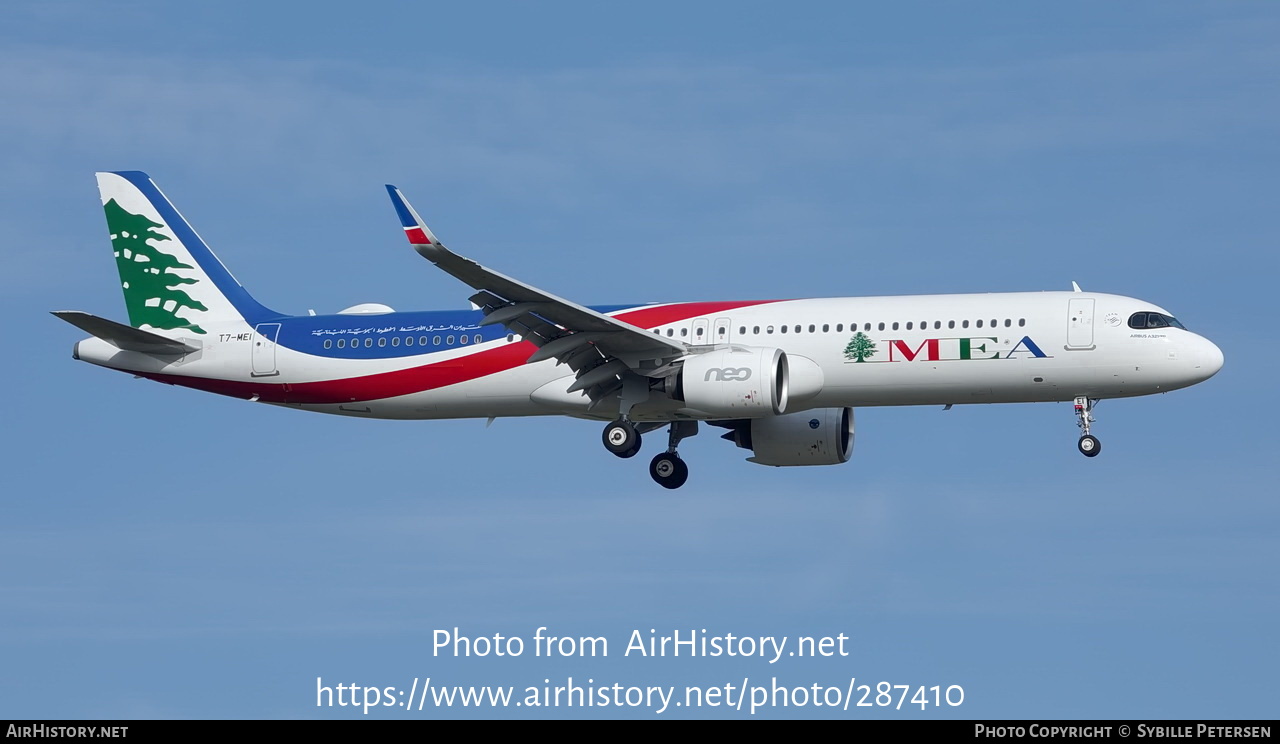 Aircraft Photo of T7-ME1 | Airbus A321-271N | MEA - Middle East Airlines | AirHistory.net #287410