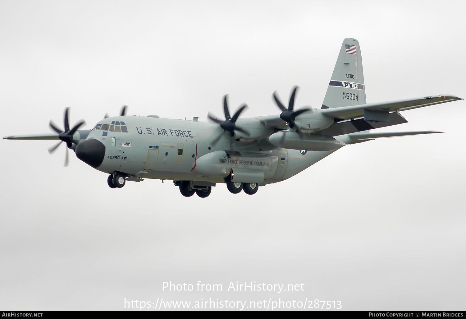 Aircraft Photo of 97-5304 / AF97-5304 | Lockheed Martin WC-130J Hercules (L-382G) | USA - Air Force | AirHistory.net #287513