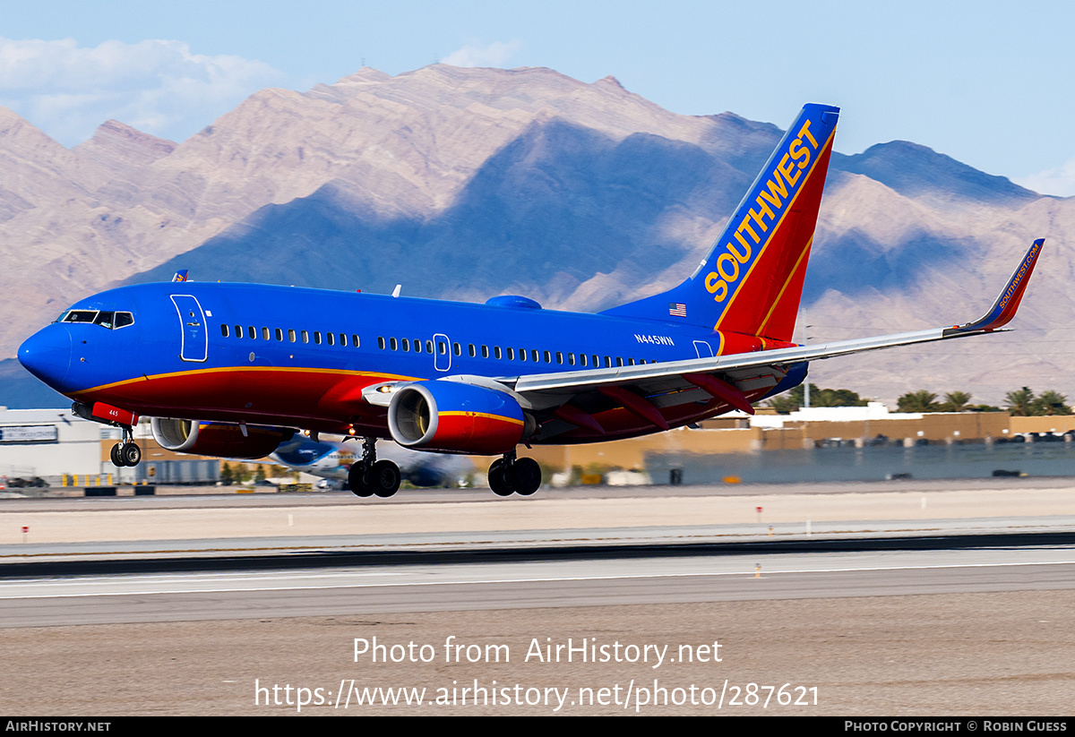 Aircraft Photo of N445WN | Boeing 737-7H4 | Southwest Airlines | AirHistory.net #287621