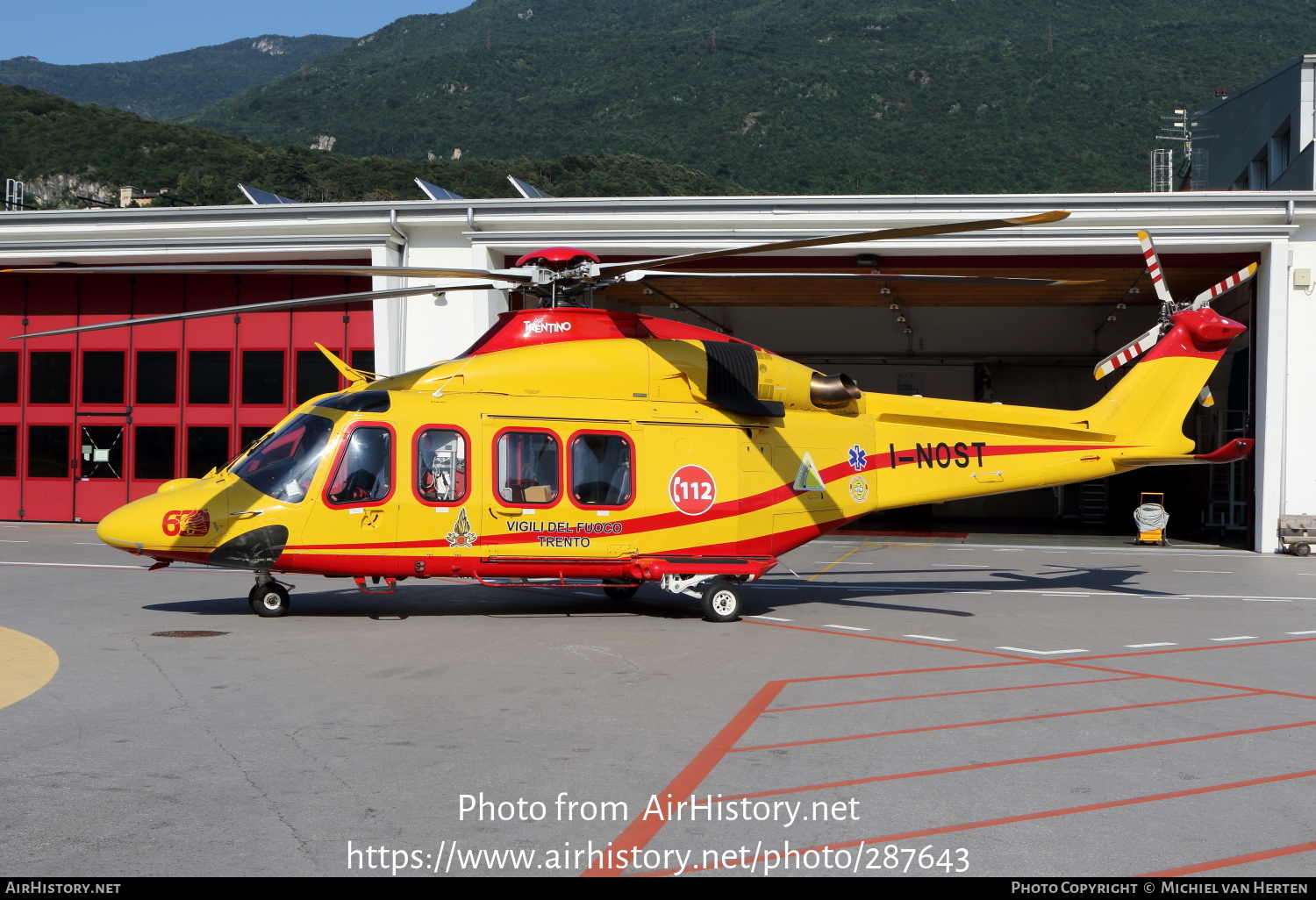 Aircraft Photo of I-NOST | AgustaWestland AW-139 | Vigili del Fuoco Trento | AirHistory.net #287643