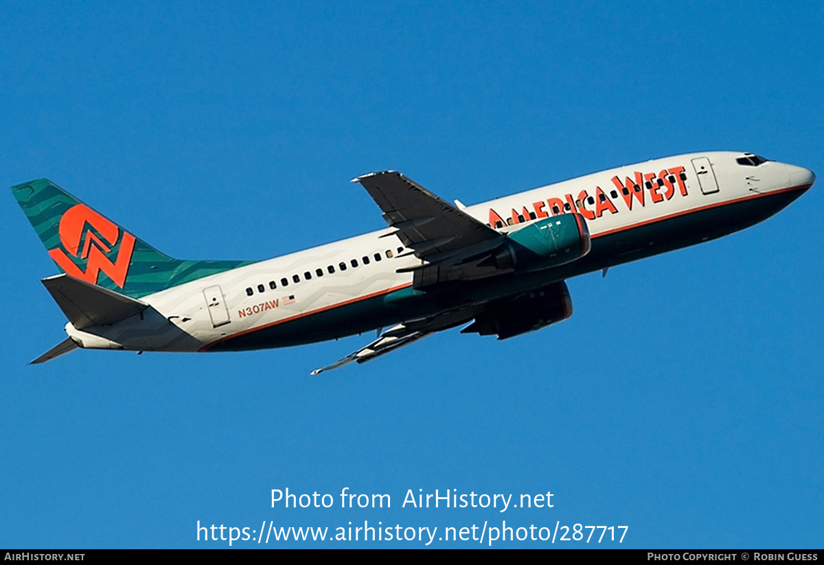 Aircraft Photo of N307AW | Boeing 737-3G7 | America West Airlines | AirHistory.net #287717