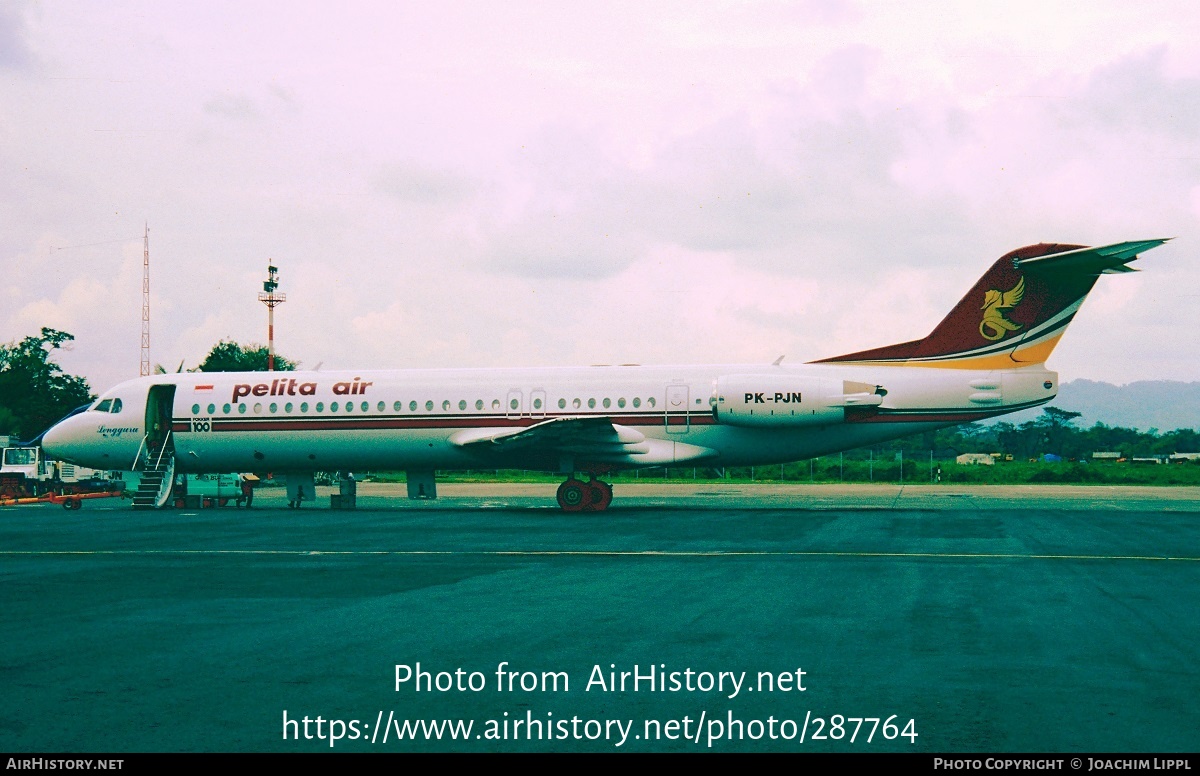 Aircraft Photo of PK-PJN | Fokker 100 (F28-0100) | Pelita Air Service | AirHistory.net #287764