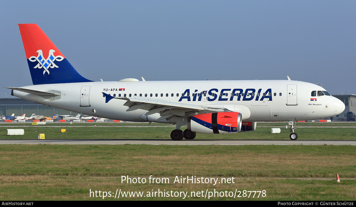 Aircraft Photo of YU-APA | Airbus A319-132 | Air Serbia | AirHistory.net #287778