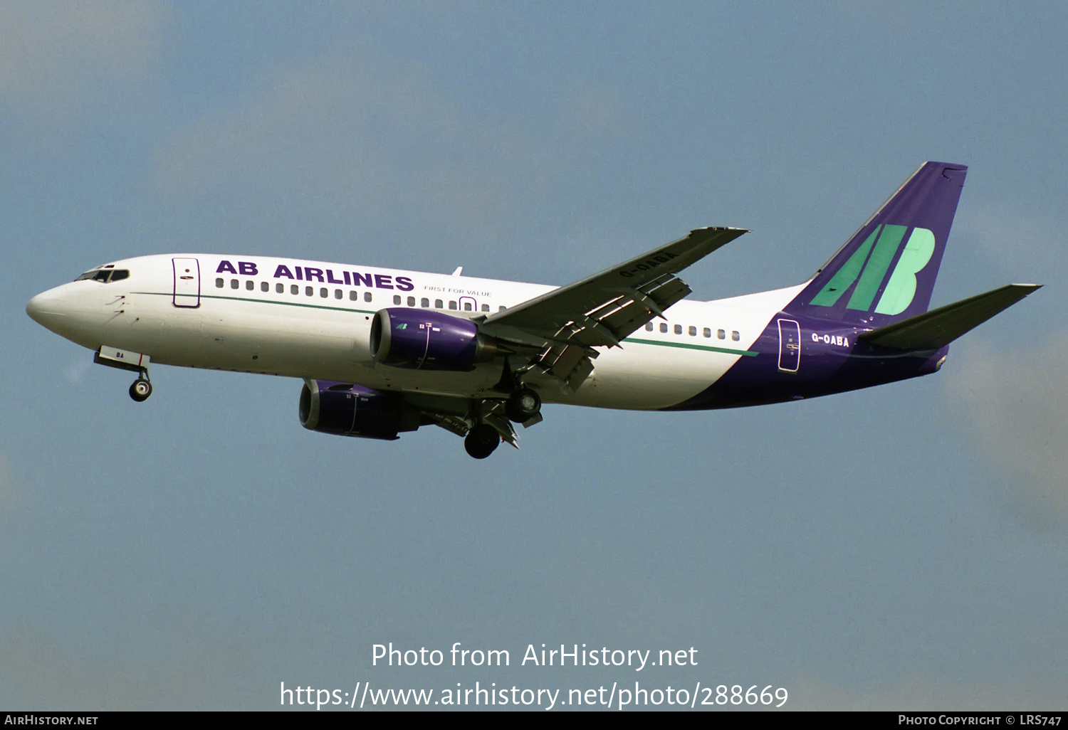 Aircraft Photo of G-OABA | Boeing 737-33A | AB Airlines | AirHistory.net #288669