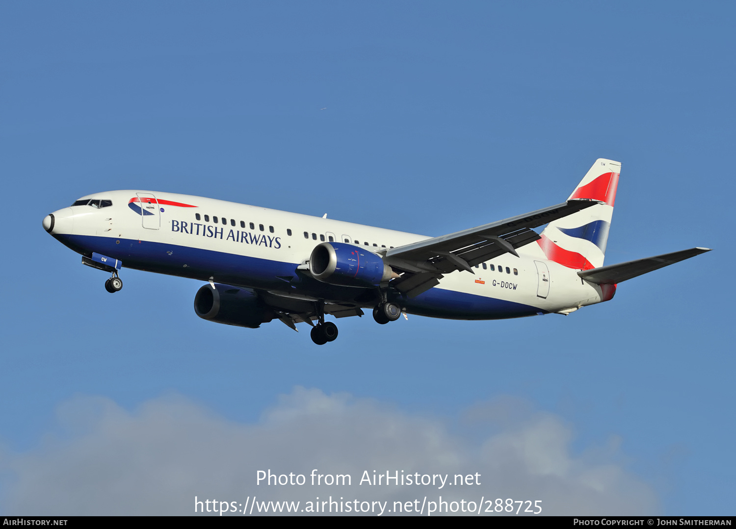 Aircraft Photo of G-DOCW | Boeing 737-436 | British Airways | AirHistory.net #288725