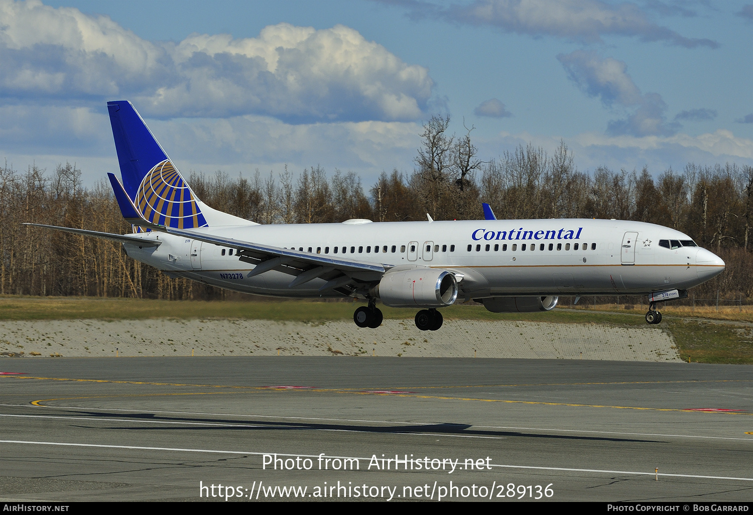 Aircraft Photo of N73278 | Boeing 737-824 | Continental Airlines | AirHistory.net #289136