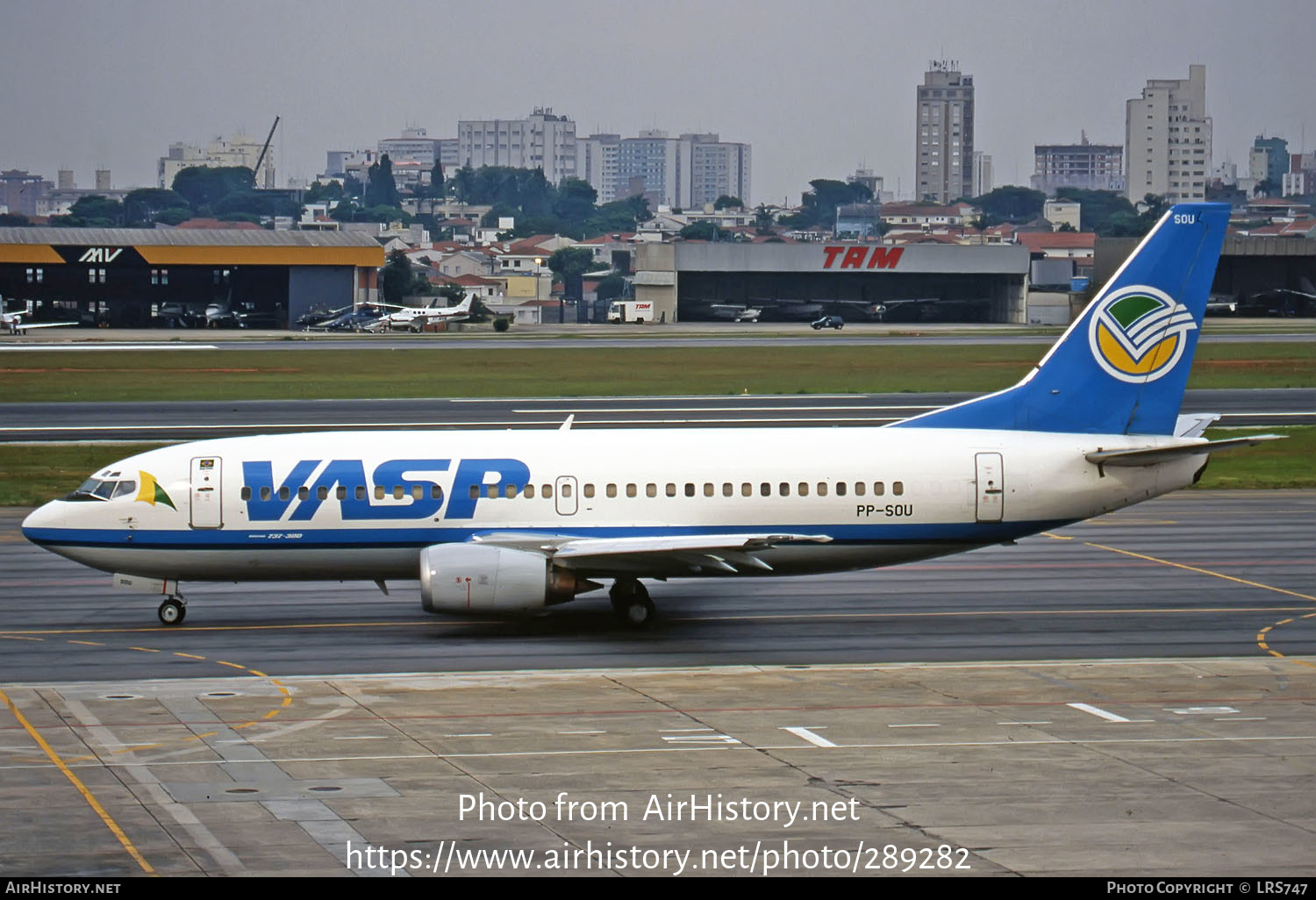 Aircraft Photo of PP-SOU | Boeing 737-3L9 | VASP | AirHistory.net #289282