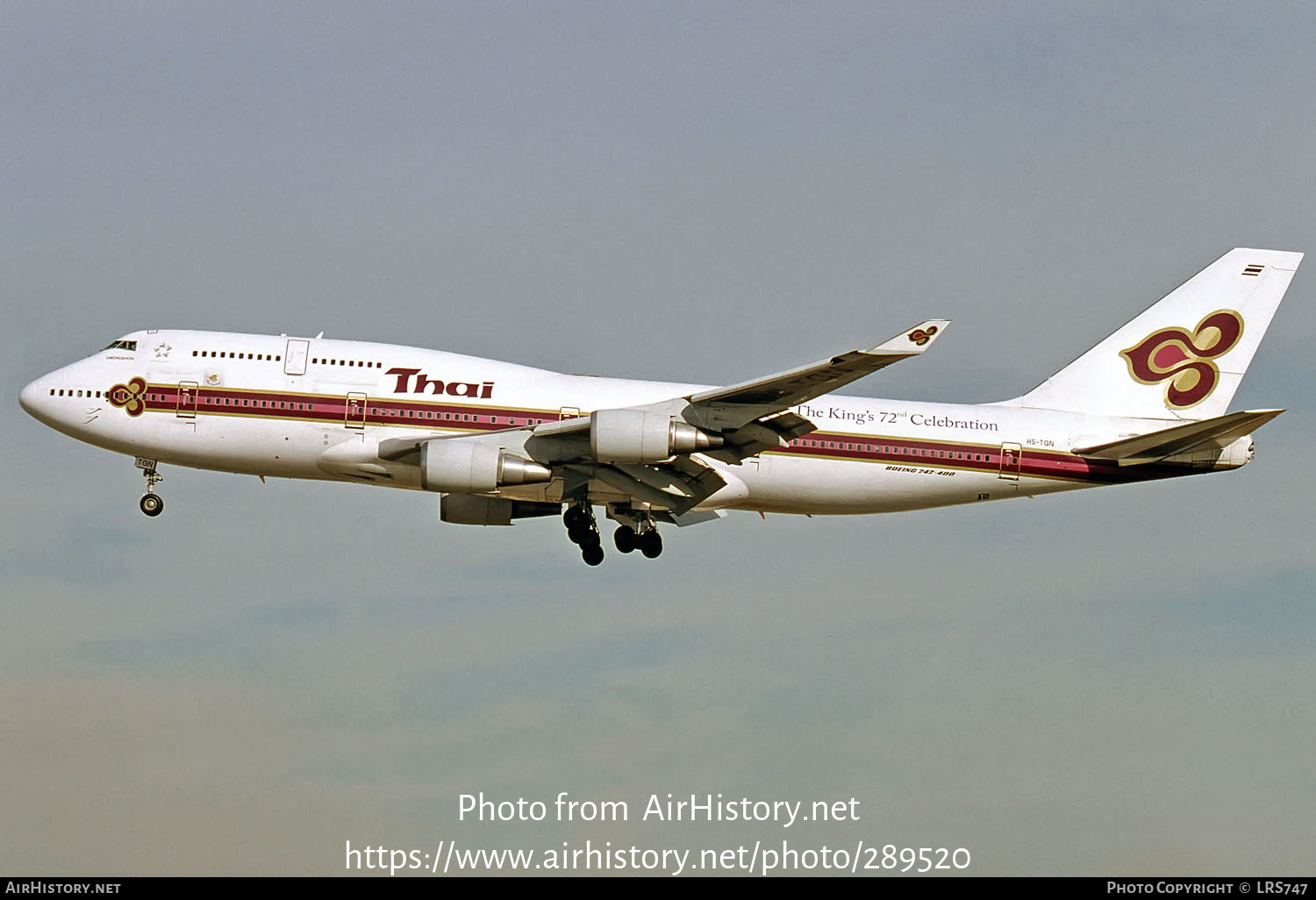 Aircraft Photo of HS-TGN | Boeing 747-4D7 | Thai Airways International | AirHistory.net #289520