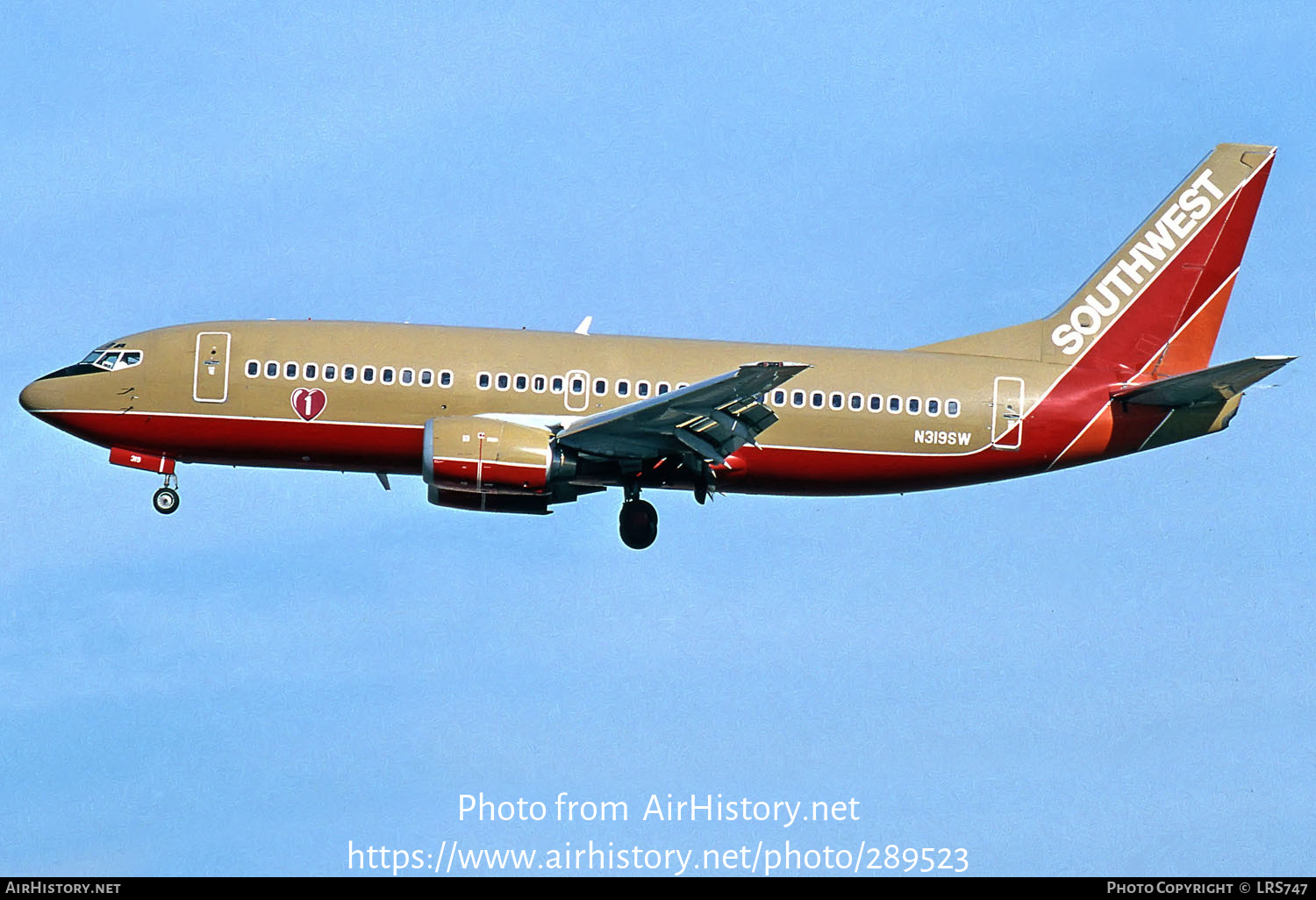 Aircraft Photo of N319SW | Boeing 737-3H4 | Southwest Airlines | AirHistory.net #289523