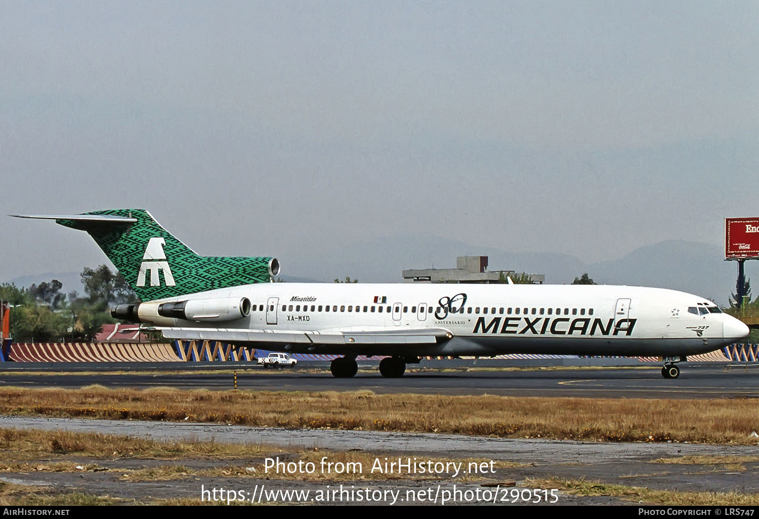 Aircraft Photo of XA-MXD | Boeing 727-264/Adv | Mexicana | AirHistory.net #290515