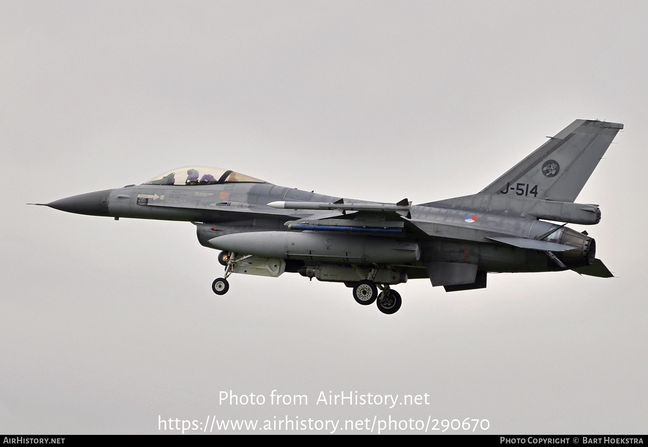 Aircraft Photo of J-514 | General Dynamics F-16AM Fighting Falcon | Netherlands - Air Force | AirHistory.net #290670