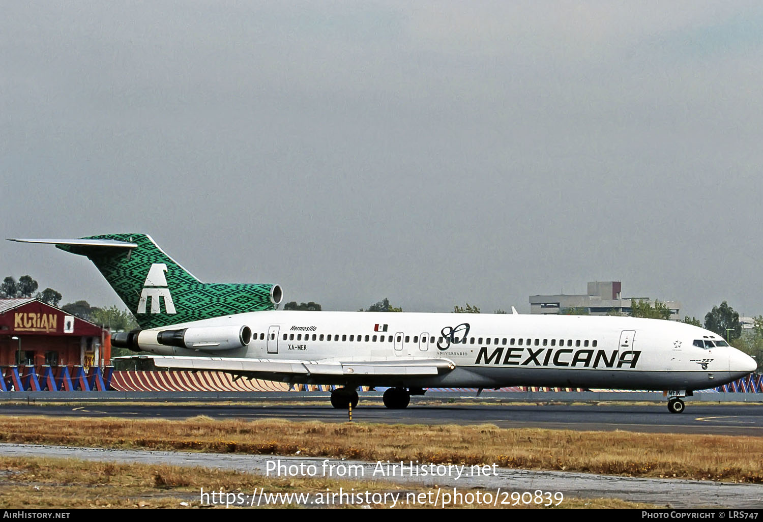 Aircraft Photo of XA-MEK | Boeing 727-264/Adv | Mexicana | AirHistory.net #290839