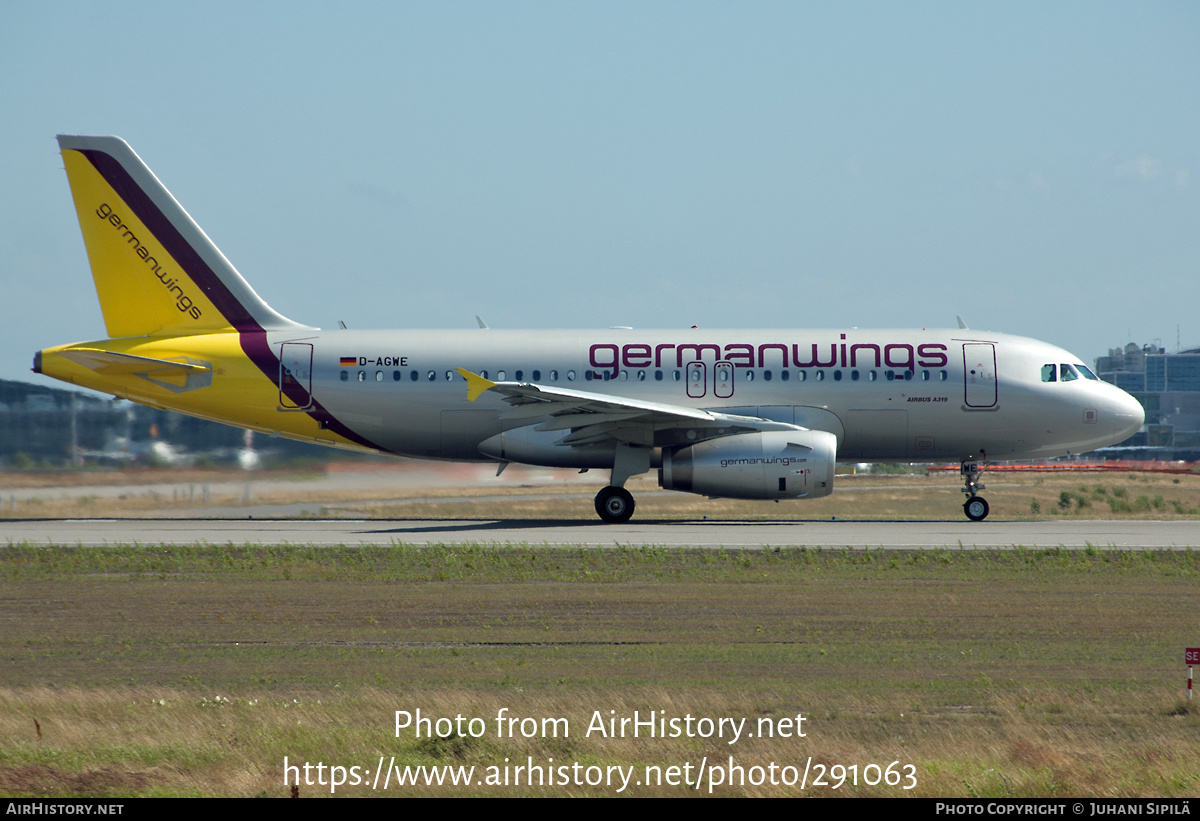 Aircraft Photo of D-AGWE | Airbus A319-132 | Germanwings | AirHistory.net #291063