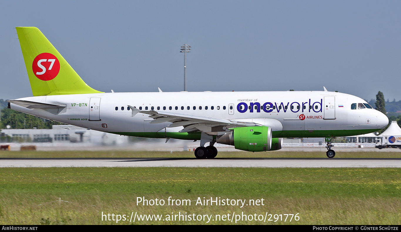 Aircraft Photo of VP-BTN | Airbus A319-114 | S7 Airlines | AirHistory.net #291776