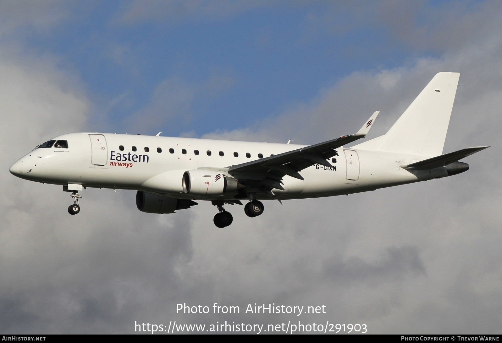 Aircraft Photo of G-CIXW | Embraer 170LR (ERJ-170-100LR) | Eastern Airways | AirHistory.net #291903