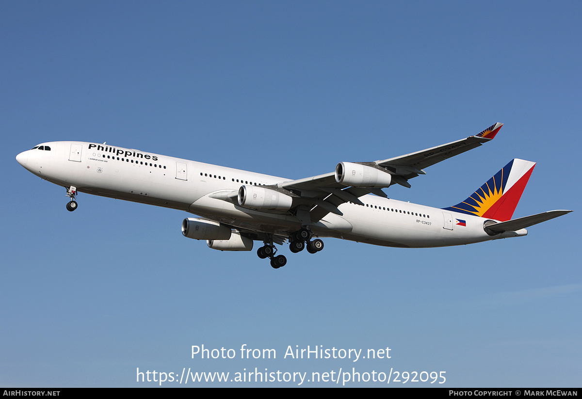 Aircraft Photo of RP-C3437 | Airbus A340-313 | Philippine Airlines | AirHistory.net #292095