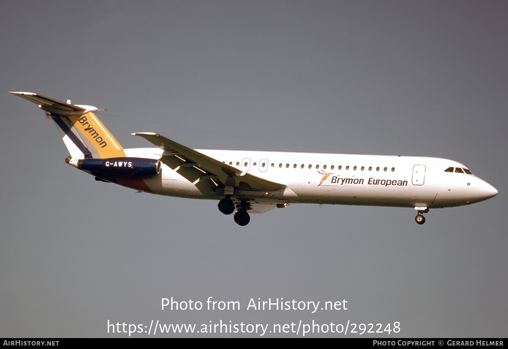 Aircraft Photo of G-AWYS | BAC 111-501EX One-Eleven | Brymon European Airways | AirHistory.net #292248